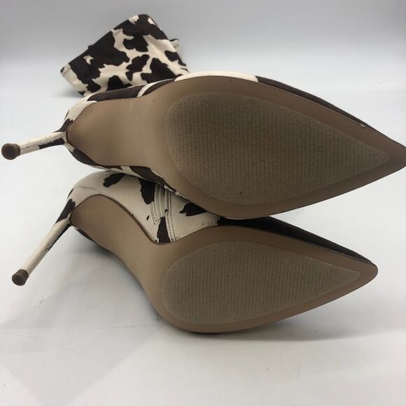 Steve Madden Womens Vava Cow Print Thigh-high Boots Brown/Tan Size 6 New - Picture 2 of 10